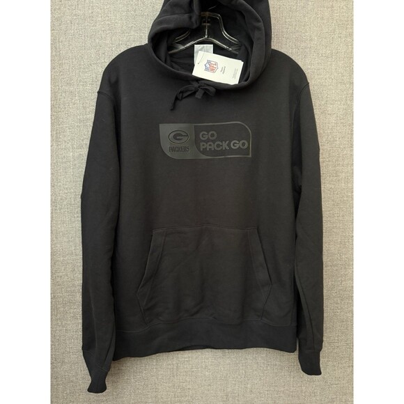 NWT Green Bay Packers Sweatshirt Men’s S Small Black Hoodie Go Pack Go $90 Nike - Picture 1 of 10
